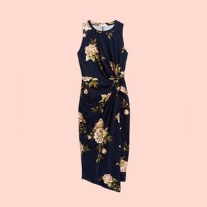 Abigail Brushed Knit Midi Dress, size L, Navy blue